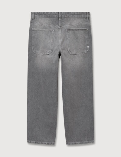 Jeans loose longueur 32 en coton denim gris homme