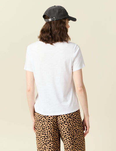 T-shirt manches courtes blanc femme