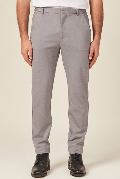 Pantalon chino slim gris homme