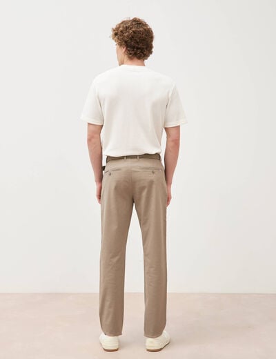 Pantalon straight longueur 32 ceinture taupe homme