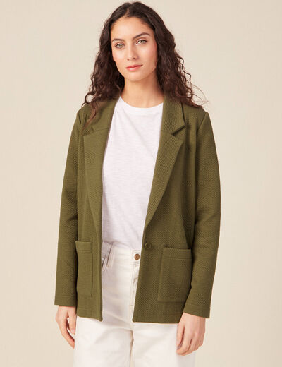 Gilet manches longues vert kaki femme