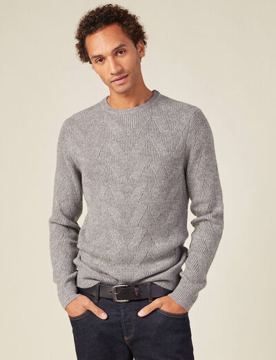 Pull manches longues gris homme