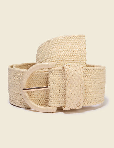 Ceinture fine beige femme