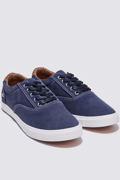 Sneakers à lacets bleu marine homme