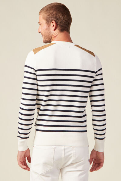 Pull manches longues ecru homme