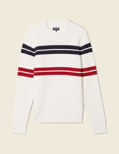 Pull éco-responsable ecru homme
