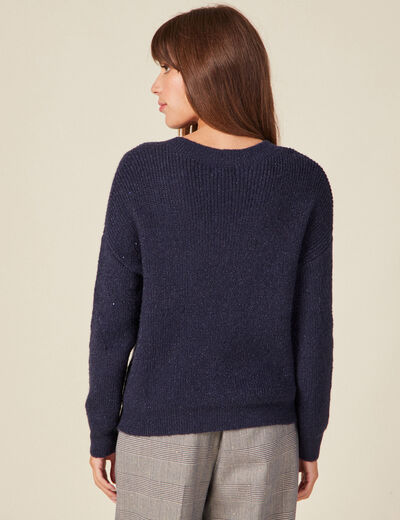 Pull éco-responsable bleu marine femme