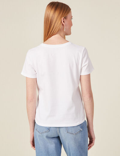 T-shirt manches courtes blanc femme