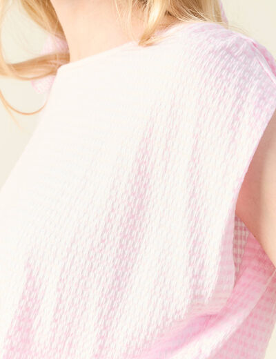T-shirt manches courtes rose clair femme