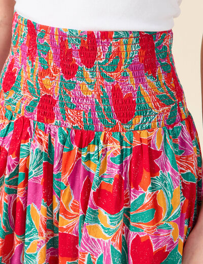 Jupe longue évasée multicolore femme