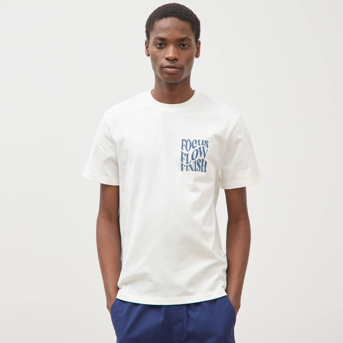 T-shirt en coton ecru homme