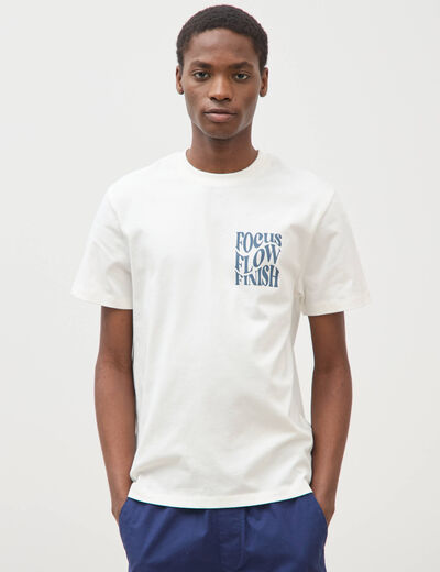 T-shirt en coton ecru homme