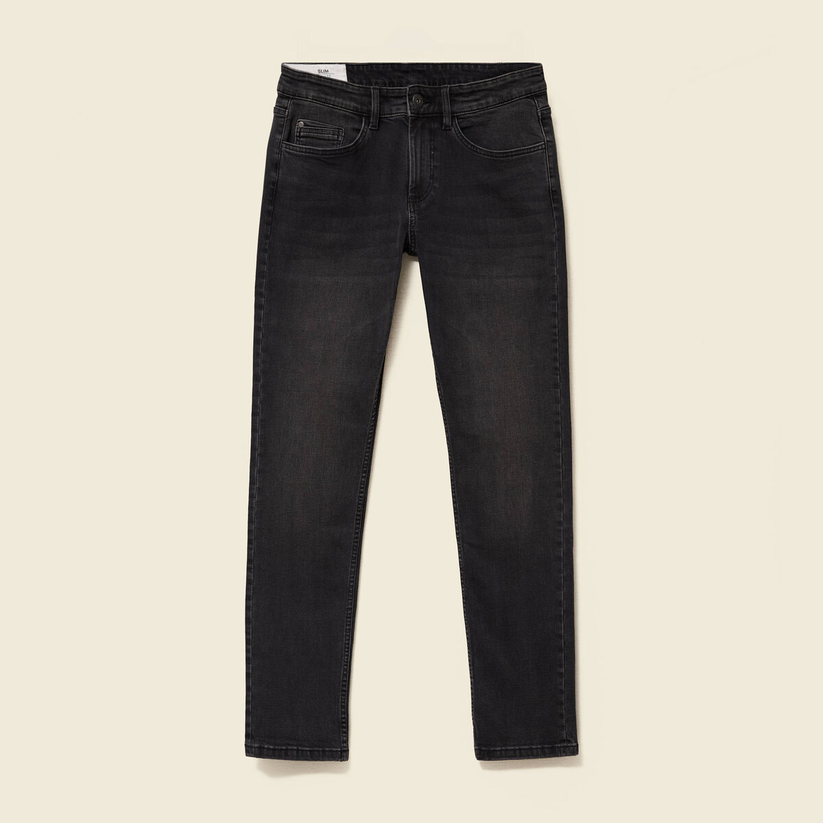 Jeans slim 5 poches longueur 32 denim noir homme