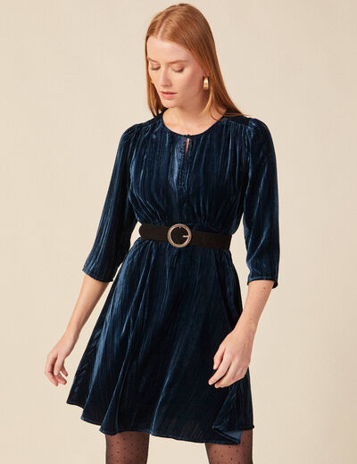 Robe patineuse éco-responsable bleu canard femme