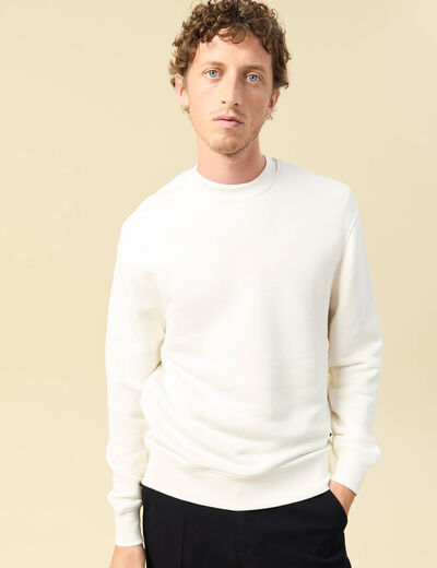 Sweat manches longues ecru homme