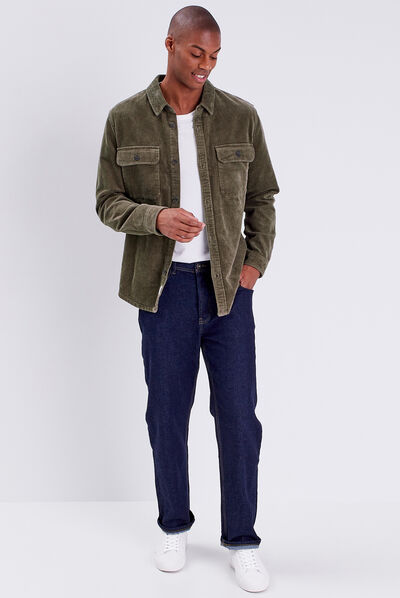 Surchemise manches longues taupe homme