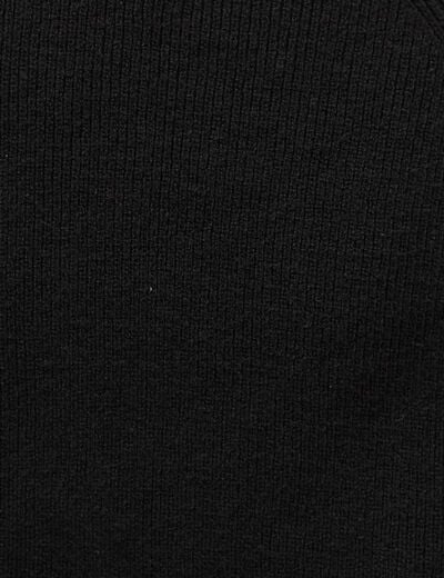 Pull droit col bateau manches longues noir femme