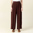 Pantalon large bordeaux femme