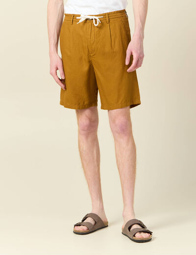 Bermuda droite à coulisse camel homme