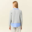 Pull manches longues gris clair femme