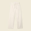 Jeans baggy ceinturé denim blanc femme