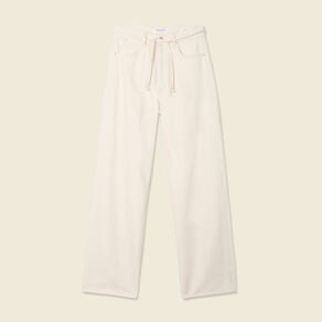 jeans baggy ceinture denim blanc femme Jeans baggy ceinturé denim blanc femme