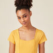 T-shirt manches courtes jaune femme