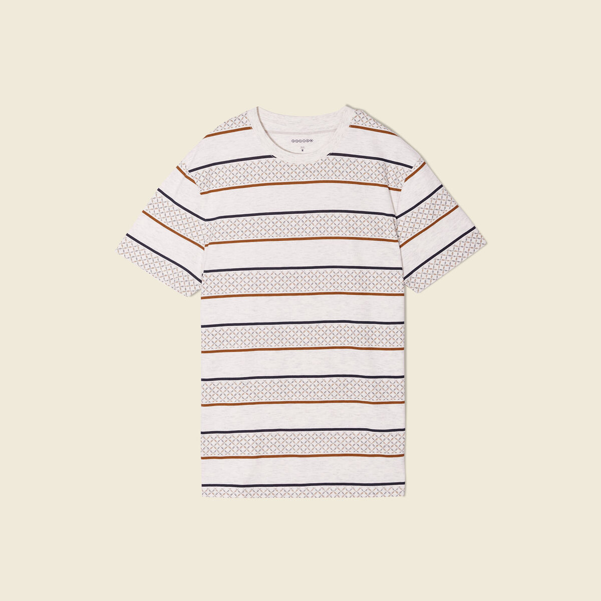 T-shirt manches courtes marron homme