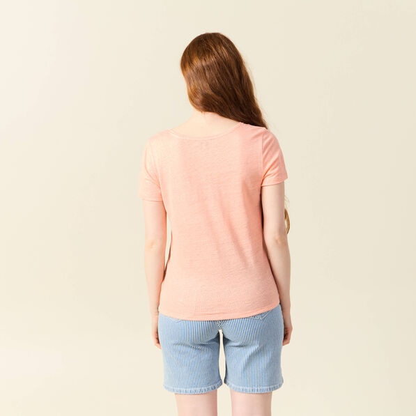 T-shirt éco-responsable rose saumon femme