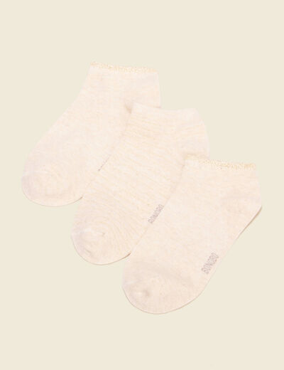 Lot 3 paires chaussettes creme femme