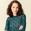 Pull ajouré éco-responsable vert canard femme