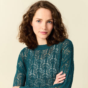 Pull ajouré éco-responsable vert canard femme