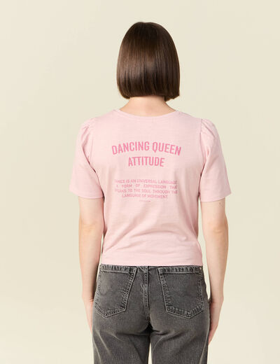 T-shirt éco-responsable rose pastel femme