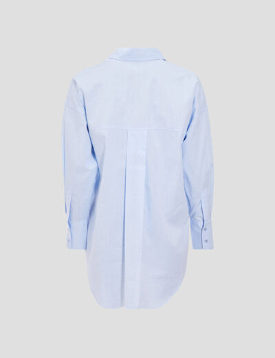 Chemise manches longues bleu ciel femme