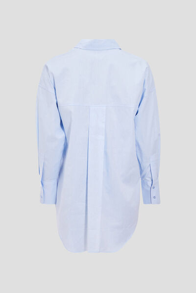 Chemise manches longues bleu ciel femme