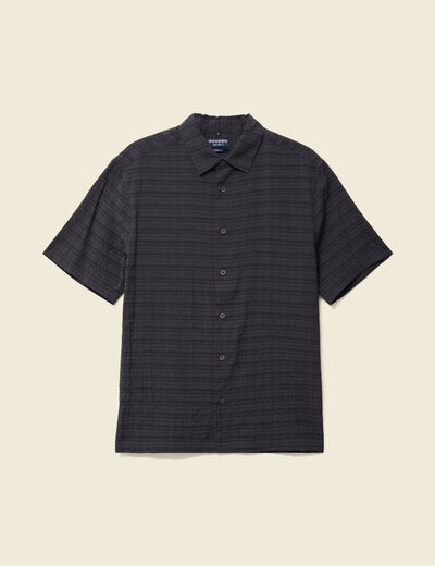 Chemise ajour&eacute;e coupe boyfriend bleu marine homme