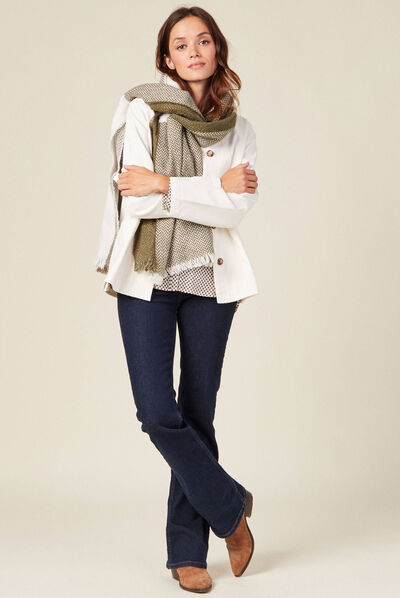 Chemise manches longues blanc femme