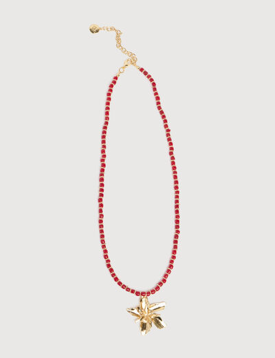 Collier orange fonc&eacute; femme
