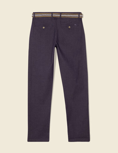 Pantalon chino straight bleu marine homme