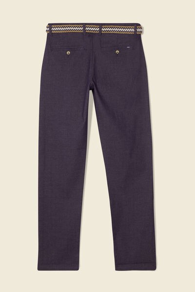 Pantalon chino straight bleu marine homme