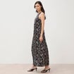Robe longue droite sans manches noir femme