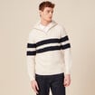 Pull col camionneur zippé ecru homme