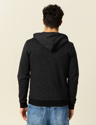 Gilet manches longues zippé noir homme