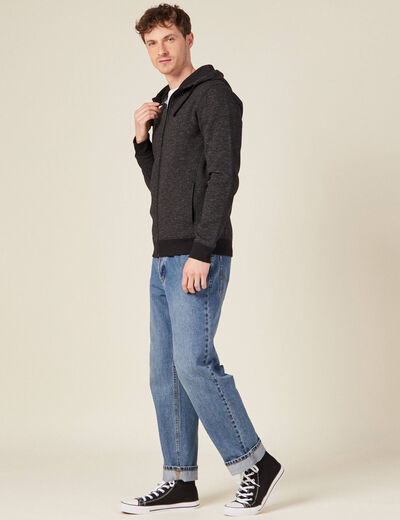 Gilet manches longues zippé noir homme