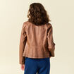 Blouson simili cuir marron femme