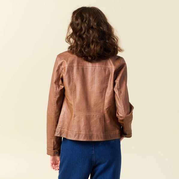 blouson simili cuir marron femme Blouson simili cuir marron femme