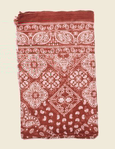 Foulard marron cognac homme