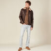 Blouson droit col aviateur marron homme