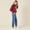 Gilet manches longues zippé prune femme