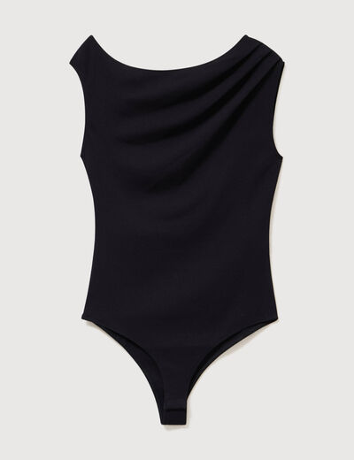 Body ajust&eacute; encolure bardot noir femme